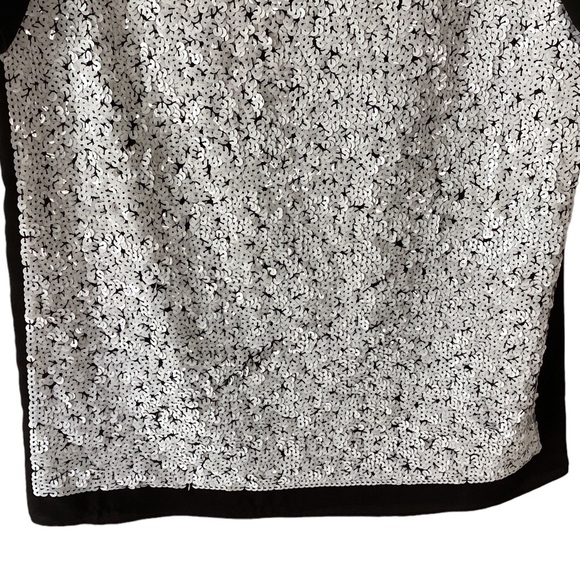 Ann Taylor Sequin Chiffon Cocktail Blouse Medium - Picture 3 of 8